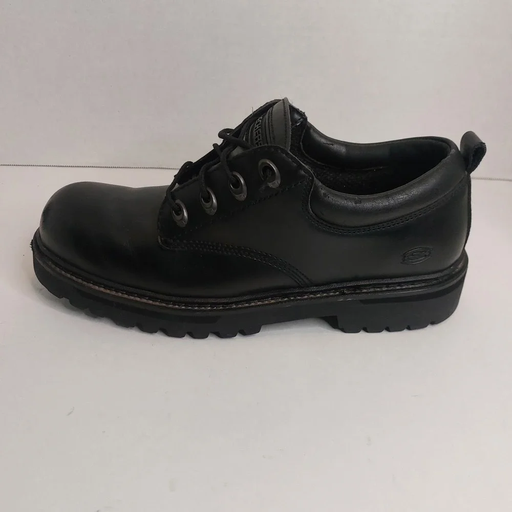 Skechers Leather Upper Black Oxford Shoes Men's Size 9.5 w/ Original Box